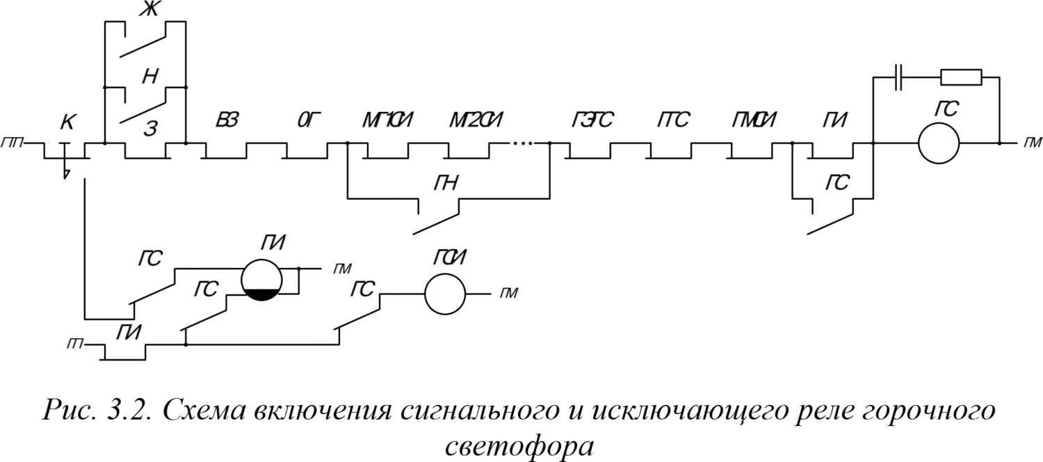 Схема светофора на реле